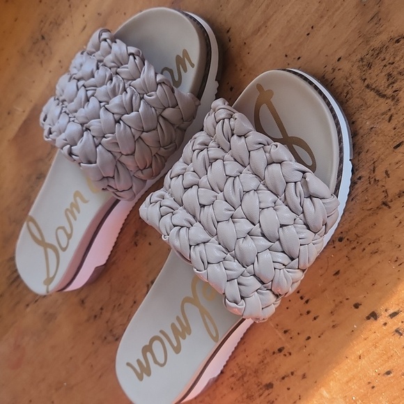 Sam Edelman Ainslie Braided Size 9.5 Slide Sandal Platform Desert Beige - Picture 4 of 10